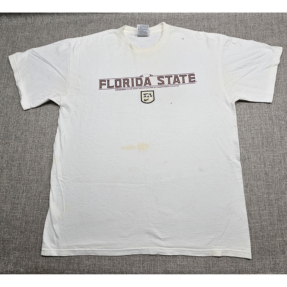 VINTAGE Florida State Seminoles Shirt Mens Large White NCAA Football Nike 90s
